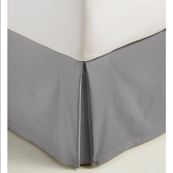 Hotel Collection Bedskirt. Color: Silver/Grey - Picture 1 of 4